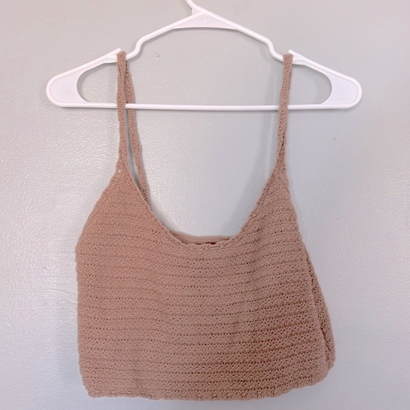 aerie Tops - Tan cropped tank top